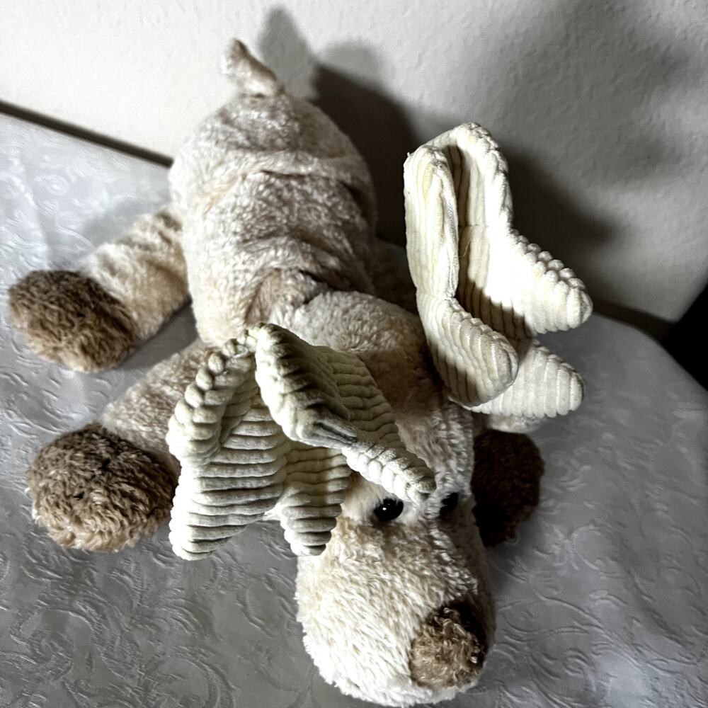 Animal Adventure Moose Plush stuffed animal neutral beige cream ribbed‎ ears